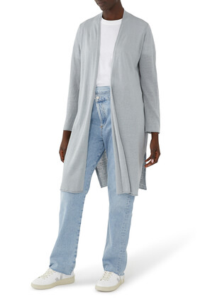 Organic Linen Cotton Jersey Long Cardigan
